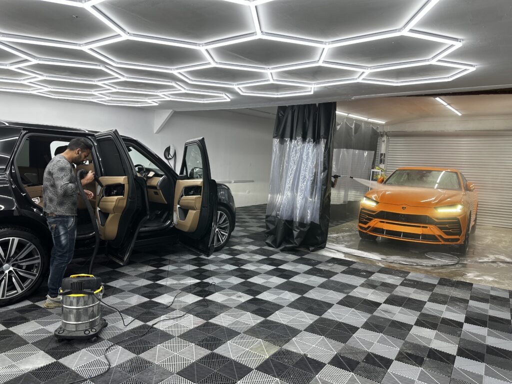 Range rover and Lamborghini detailing with finest material specials for leathers interior like all luxury cars